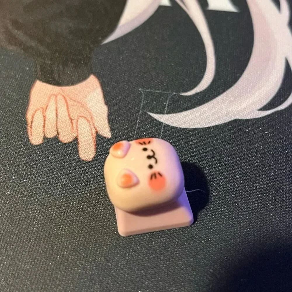 Cute Pink Artisan Keycap, kawaii animal for mechanical keyboard